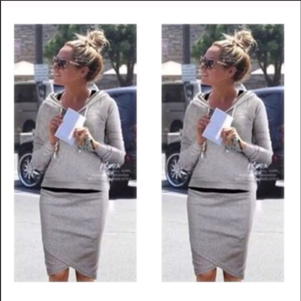 Lightweight sweatshirt and skirt combo